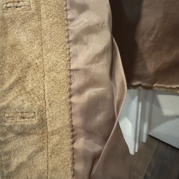 Live a Little Brown Suede Leather Jacket Blazer Size S Western Rustic Moto Chic - Picture 14 of 16